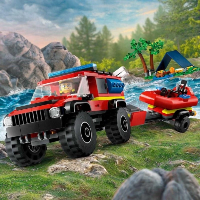 Lego City Hasičský Voz 4x4 A Záchranný Čln