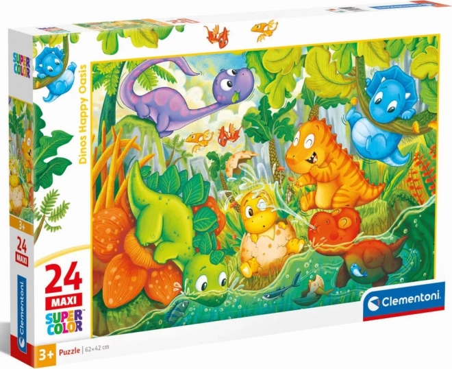 Puzzle Šťastná Oáza Dinosaurov Maxi