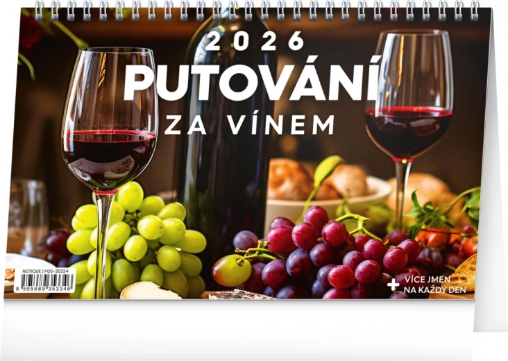 Stolový kalendár Putovanie za vínom 2026