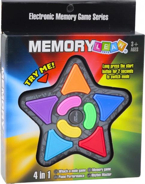 Elektronická hra Pamäť Hviezda Svetlá Zvuky 4v1