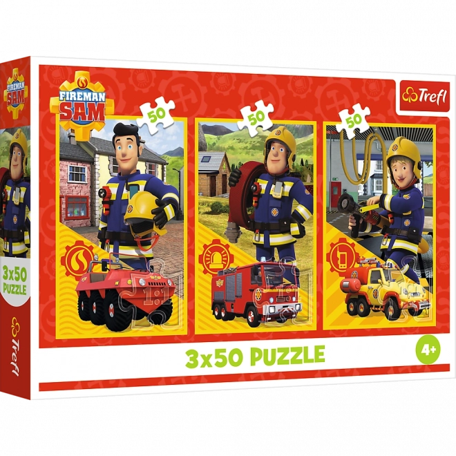 Puzzle 3x50 Hasič Sam: Tím z hasičskej stanice
