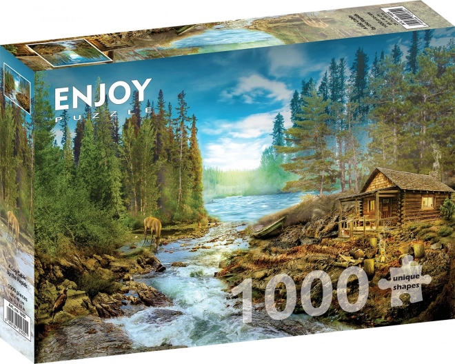 Puzzle Srub u Peřejí 1000 Dielikov