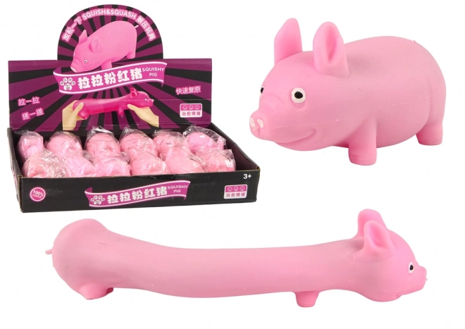 Elastická ružová hračka squishy prasa