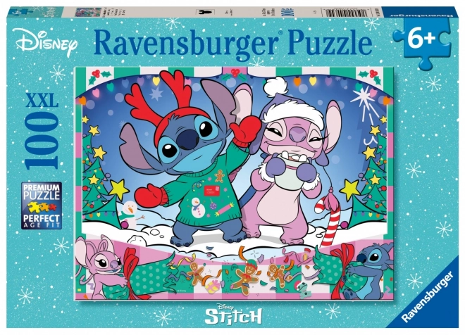 Puzzle 100 dielikov Stitch Vianoce Disney