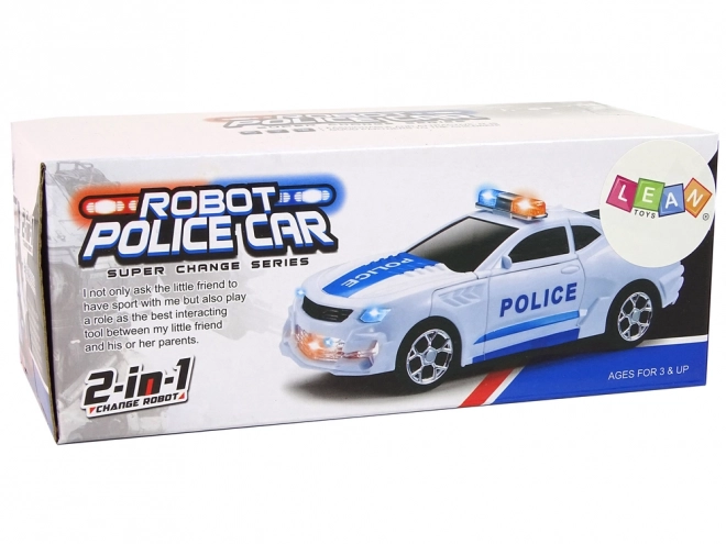 Policajné auto 2v1 Transformers s efektmi zvukov a svetiel