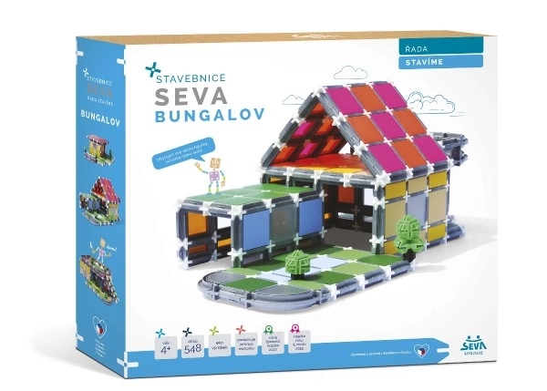 Stavebnica SEVA BUILD Bungalow plast 548 dielikov v krabici 35x33x7cm