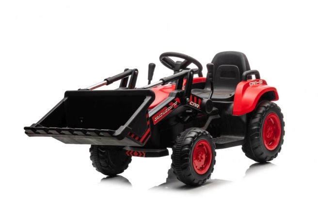 Detský červený traktor s nabíjacou batériou a lyžicou