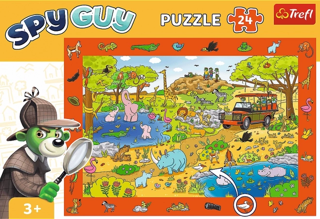 Pozorovacie puzzle Spy Guy Safari 24 dielov