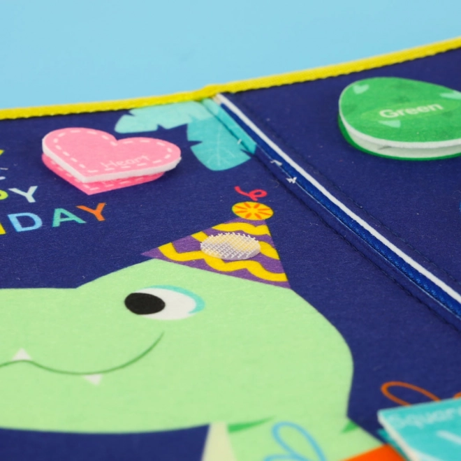 Montessori senzorická manipulačná doska s motívom dinosaura modrá
