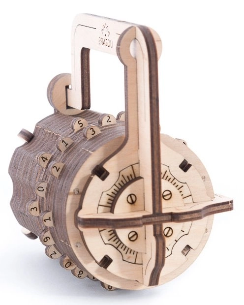 Ugears 3D puzzle - Číselný zámok 34 dielikov