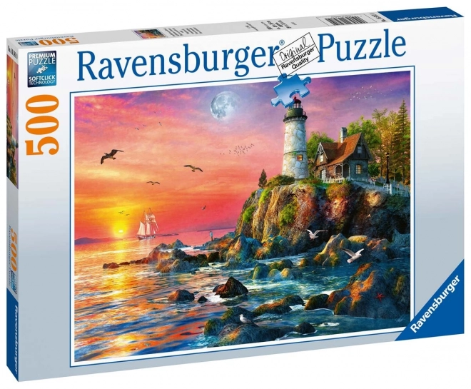 Puzzle Maják pri západe slnka