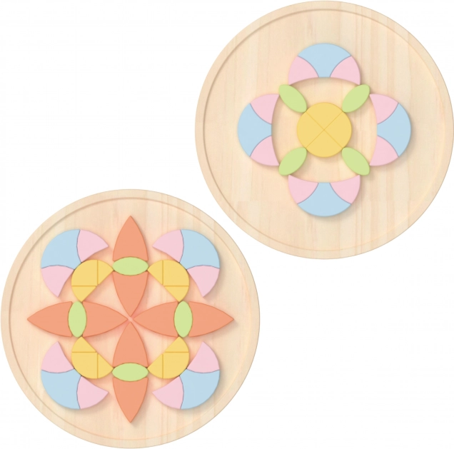 Pastelová mandala Montessori mozaika kvety