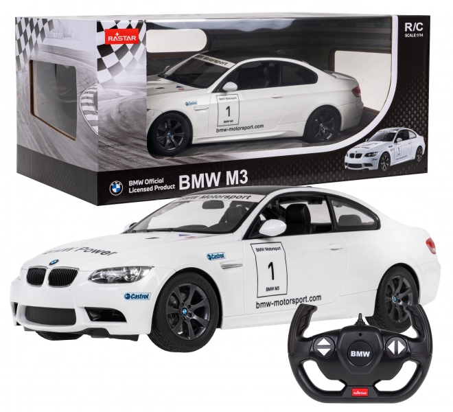 Zdalne auto BMW M3 v mierke 1:14 biele