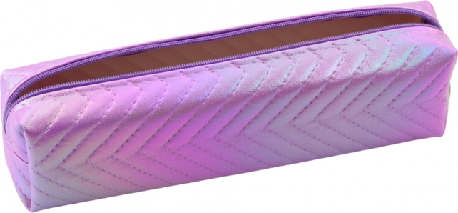 Organizér školské puzdro holografické v jodličkovom vzore fialové 21x6cm