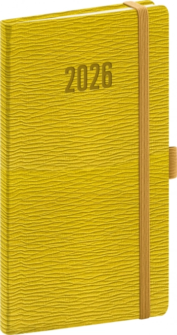 Vreckový diár Rivoli 2026 žltozelený 9 x 15,5 cm