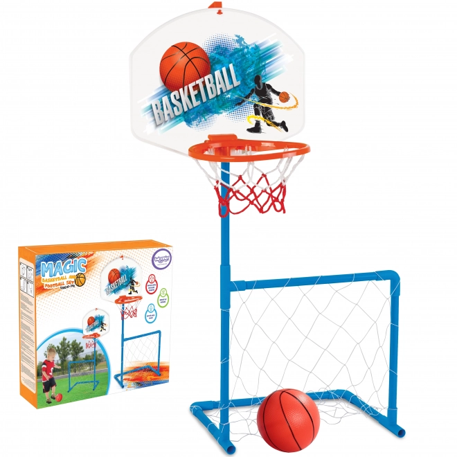 Woopie športový set 2v1 basketbal a futbalová bránka