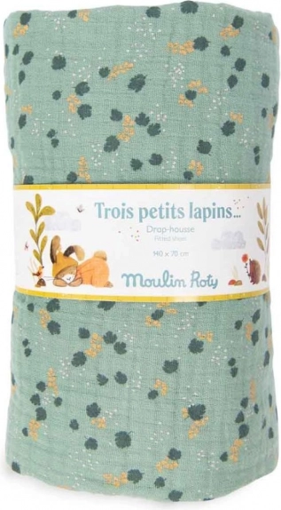 Mušelínová plachta Moulin Roty Petits Lapins 70 x 140 cm