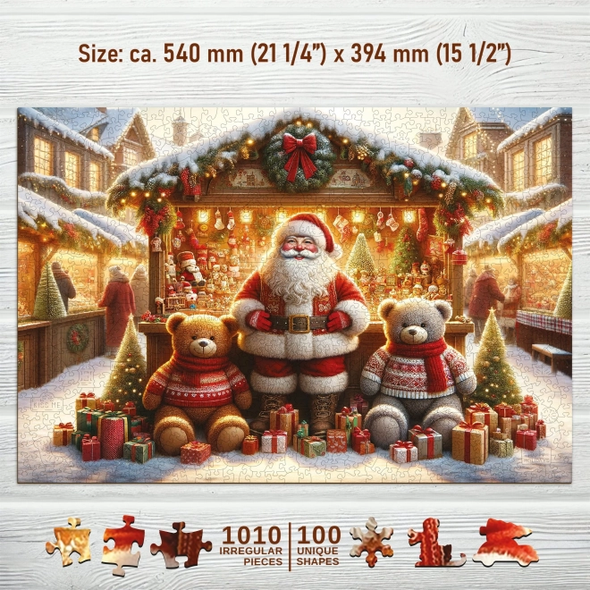 Drevené puzzle Vianočné trhy 1010 dielikov