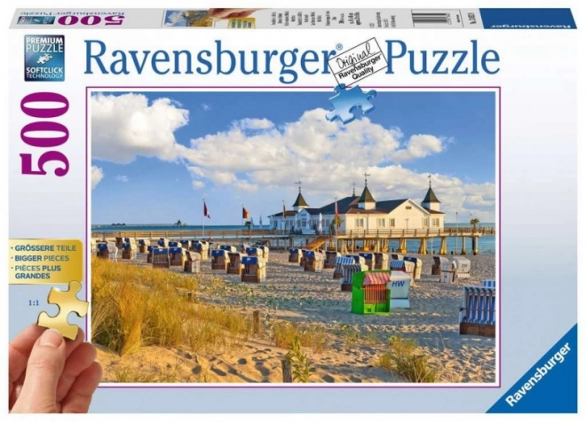 Ravensburger puzzle Plážové stoličky v Ahlbecku 500 dielikov