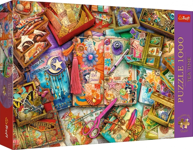 Puzzle TREFL Premium Plus Čas na čaj: scrapbooking 1000 dielikov