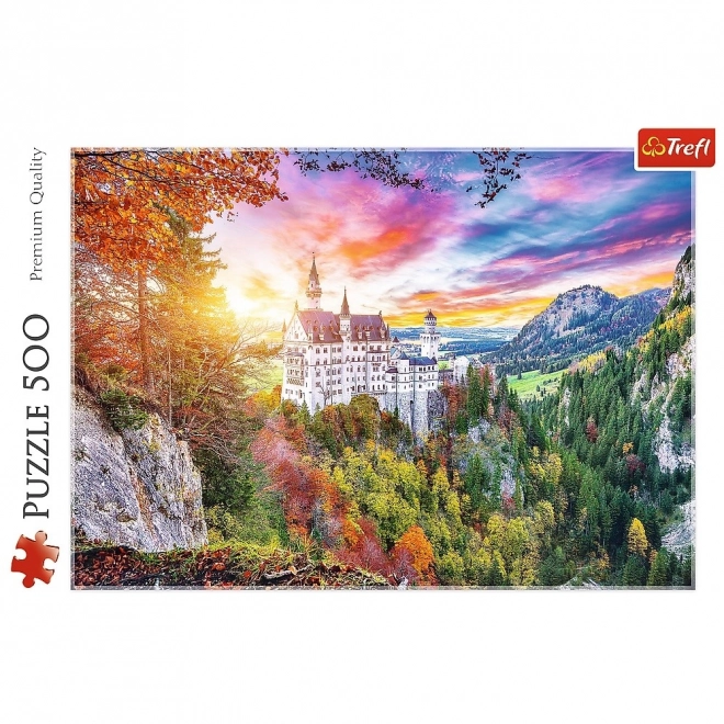 Puzzle 500 kúskov Výhľad na zámok Neuschwanstein Nemecko