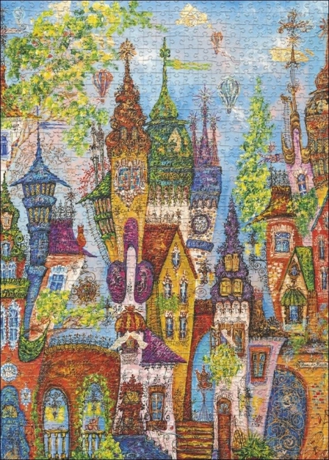 Puzzle Čarokrásna Dedinka: Červené Oblúky 1000 Dielikov