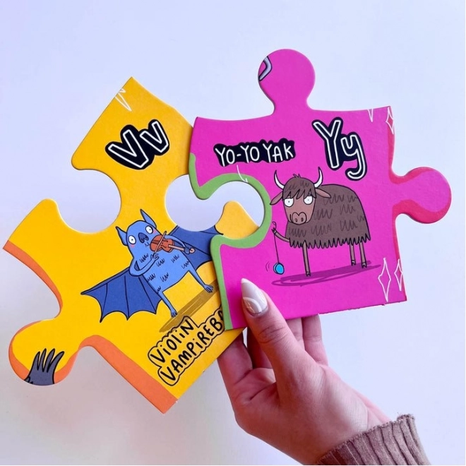 Veľké podlahové puzzle Netradičná abeceda