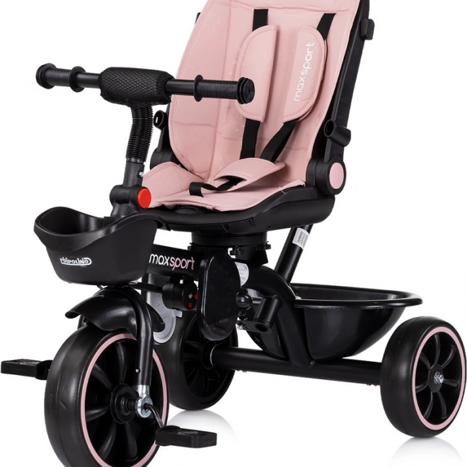 Chipolino trojkolka s prístreškom Max Sport 2v1 ružová