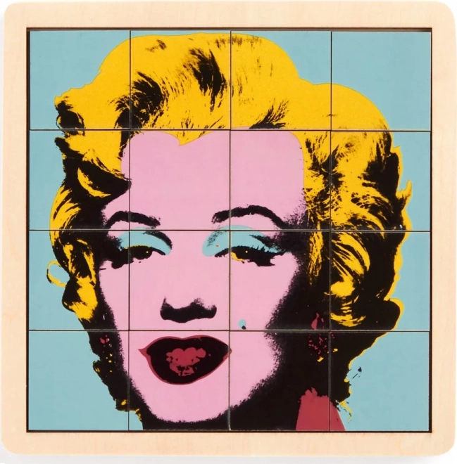 Posuvné drevené puzzle Andy Warhol: Marilyn 2v1