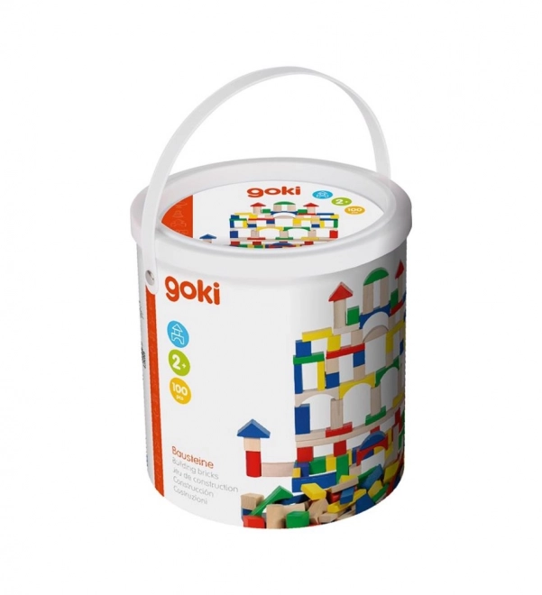 Drevené kocky vo vedre 100 ks