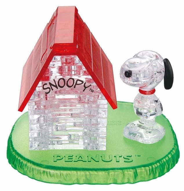 3D kryštálové puzzle Snoopy a Domček