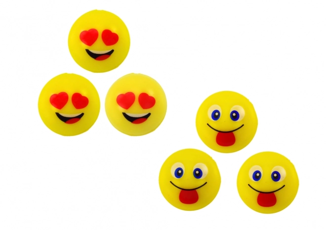 Sada žltých loptičiek Emoji 6 ks