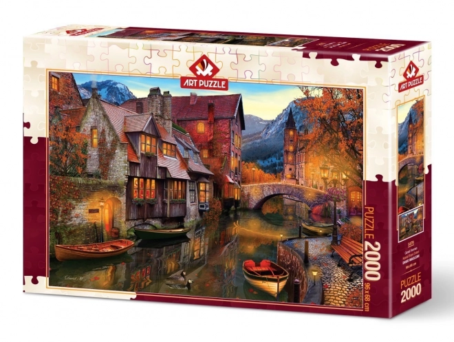 Puzzle Domy pri vodnom kanáli
