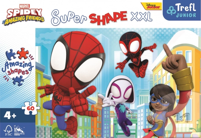 Puzzle Super tvar XXL Spidey a jeho úžasní priatelia 60 dielikov