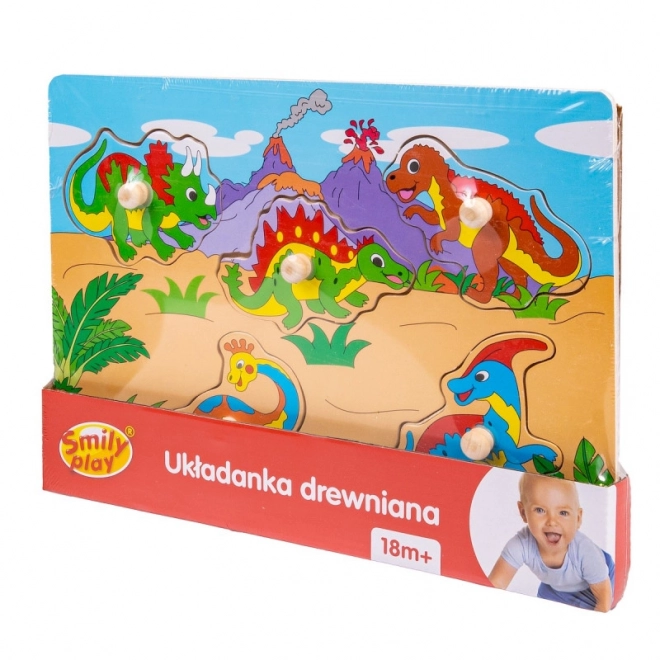 Drevené puzzle Dinosaury s úchytmi