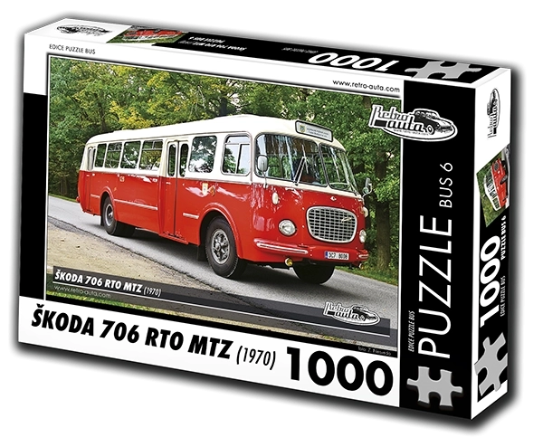 Puzzle Autobus Škoda 706 RTO MTZ 1970 1000 dielikov