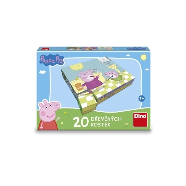 Drevené kocky Peppa Pig: Veselý deň – 20 kociek