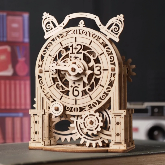 Ugears 3D drevené mechanické puzzle Dekoračný budík