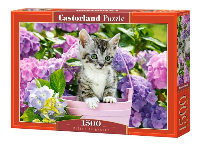 Puzzle Kotě v košíku 1500 dielikov