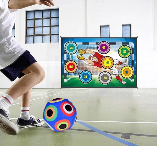 Súprava na hru futbal s terčoviskom a svietiacou loptou