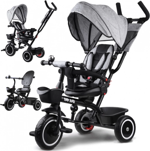 Detská trojkolka 3v1 s otočným sedadlom a strieškou TINY BIKE – Otočná