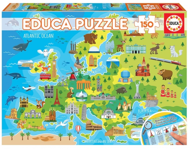 Puzzle mapa Európy 150 dielikov