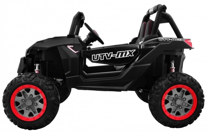 Detský kočík SuperStar čierny + pohon 4x4 + diaľkové ovládanie + úložný priestor + MP3 LED + zámok dverí