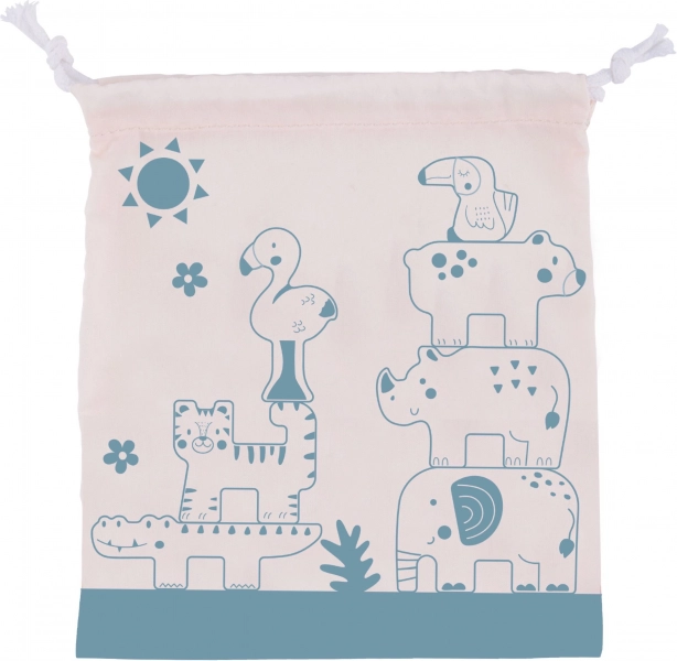 Drevené kocky zvieratká Montessori 9 ks od Tooky Toy