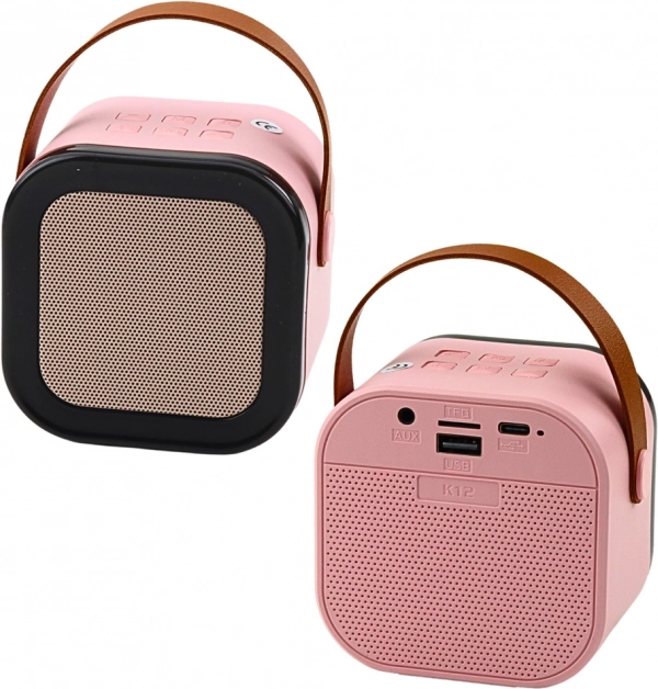 Karaoke reproduktor s mikrofónom K12 RGB Bluetooth ružový