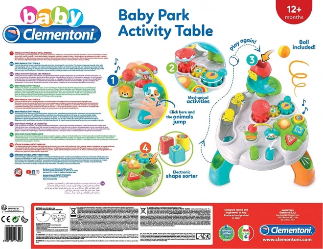 Clementoni baby interaktívny hrací stolík Activity Park so svetlami a zvukmi