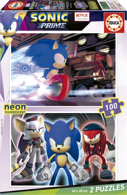 Svietiace puzzle Sonic Prime 2x100 dielikov