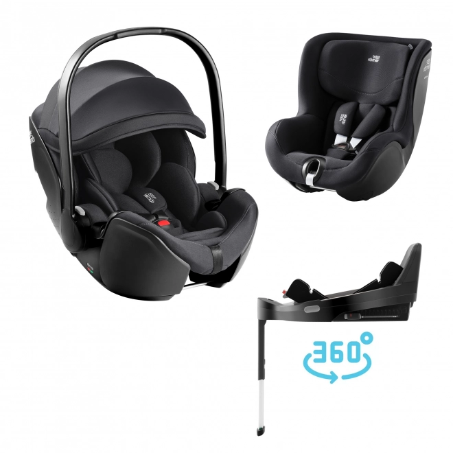 Autosedačka Britax Römer Baby-Safe Pro a Dualfix 5Z Classic v čiernej farbe