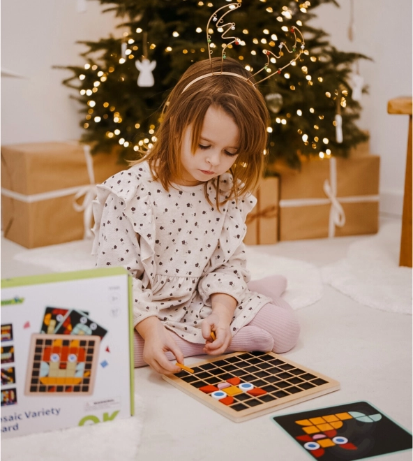 Drevená mozaika Tooky Toy Montessori