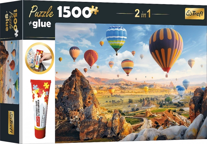 Trefl sada puzzle Tajomná Kapadokia 1500 dielikov s lepidlom